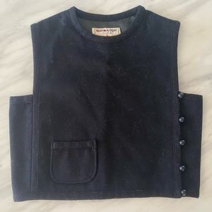 Vintage Yves Saint Laurent Russian collection black wool vest/top